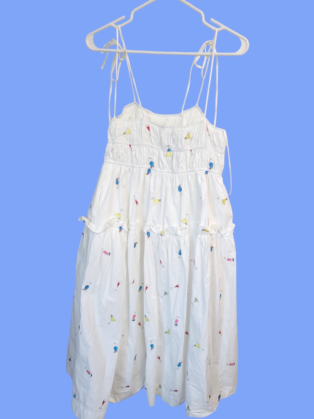 Anthropologie En Saison Cottom Smocked Cocktail Embroidery Dress